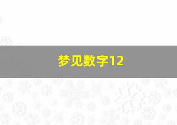 梦见数字12