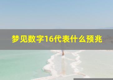 梦见数字16代表什么预兆