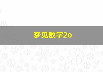 梦见数字2o