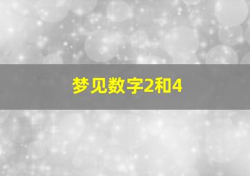 梦见数字2和4