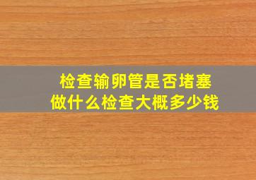 检查输卵管是否堵塞做什么检查大概多少钱