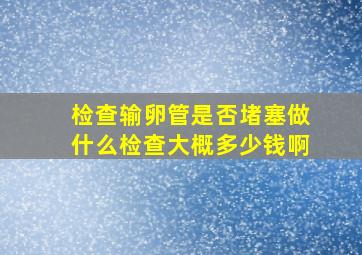 检查输卵管是否堵塞做什么检查大概多少钱啊