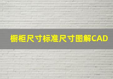 橱柜尺寸标准尺寸图解CAD