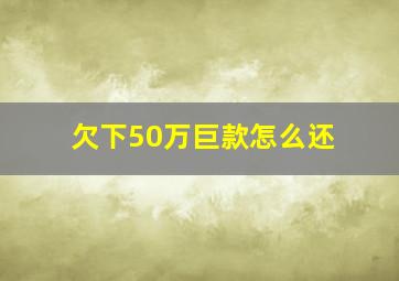 欠下50万巨款怎么还