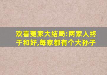 欢喜冤家大结局:两家人终于和好,每家都有个大孙子