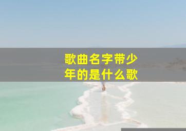 歌曲名字带少年的是什么歌