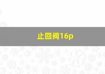 止回阀16p