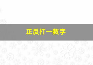 正反打一数字