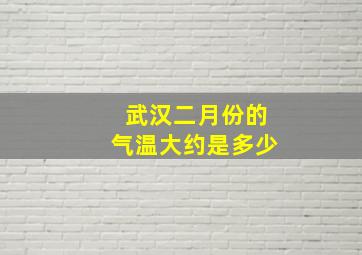 武汉二月份的气温大约是多少