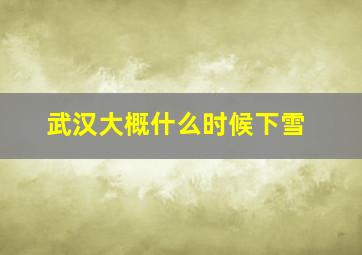 武汉大概什么时候下雪