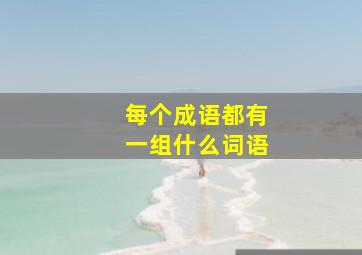 每个成语都有一组什么词语