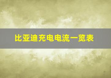 比亚迪充电电流一览表