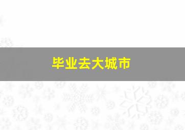 毕业去大城市