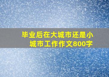 毕业后在大城市还是小城市工作作文800字