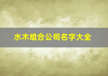 水木组合公司名字大全