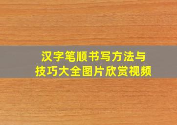 汉字笔顺书写方法与技巧大全图片欣赏视频