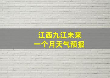 江西九江未来一个月天气预报