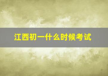 江西初一什么时候考试