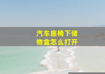 汽车座椅下储物盒怎么打开