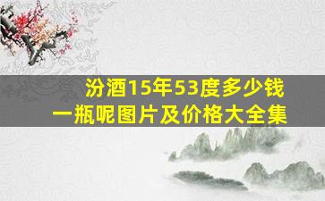 汾酒15年53度多少钱一瓶呢图片及价格大全集