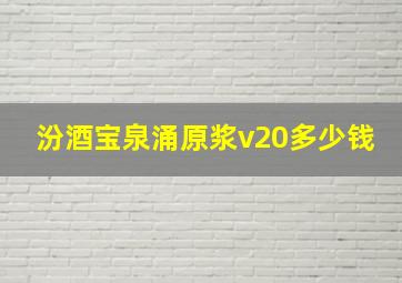 汾酒宝泉涌原浆v20多少钱