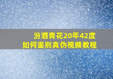 汾酒青花20年42度如何鉴别真伪视频教程