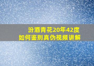 汾酒青花20年42度如何鉴别真伪视频讲解