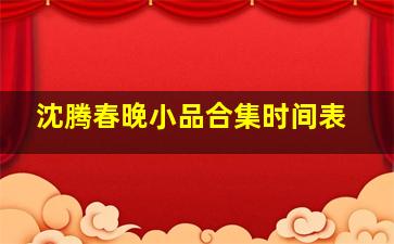 沈腾春晚小品合集时间表