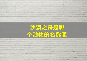 沙漠之舟是哪个动物的名称呢