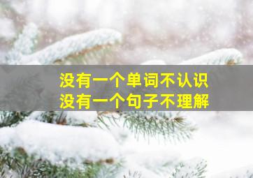 没有一个单词不认识没有一个句子不理解