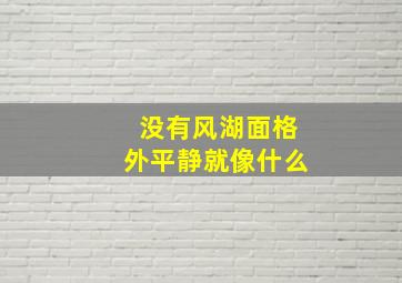 没有风湖面格外平静就像什么