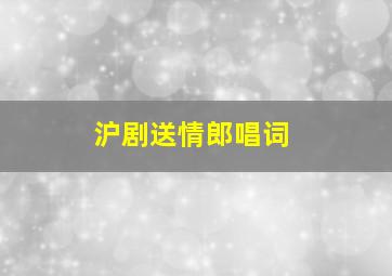 沪剧送情郎唱词