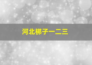 河北梆子一二三