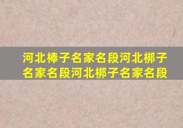 河北棒子名家名段河北梆子名家名段河北梆子名家名段