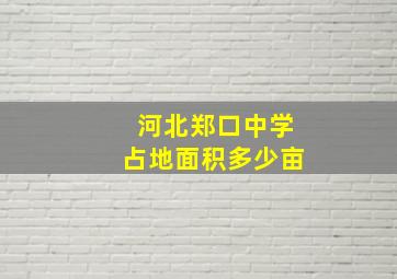 河北郑口中学占地面积多少亩