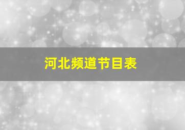 河北频道节目表