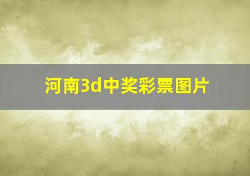 河南3d中奖彩票图片