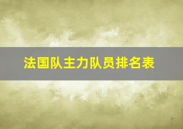 法国队主力队员排名表