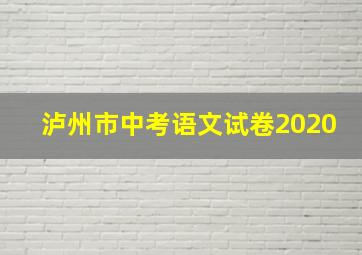 泸州市中考语文试卷2020