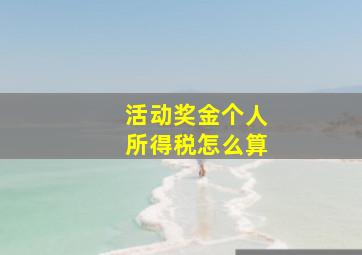 活动奖金个人所得税怎么算