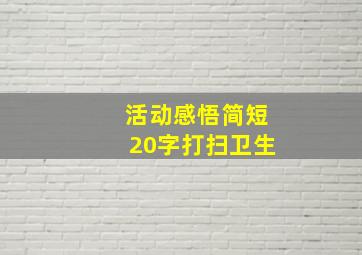 活动感悟简短20字打扫卫生