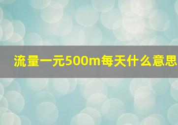 流量一元500m每天什么意思