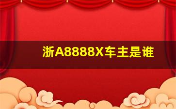 浙A8888X车主是谁