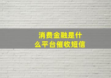 消费金融是什么平台催收短信