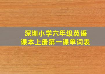 深圳小学六年级英语课本上册第一课单词表