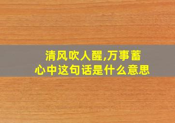 清风吹人醒,万事蓄心中这句话是什么意思