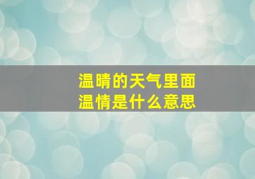 温晴的天气里面温情是什么意思