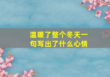 温暖了整个冬天一句写出了什么心情