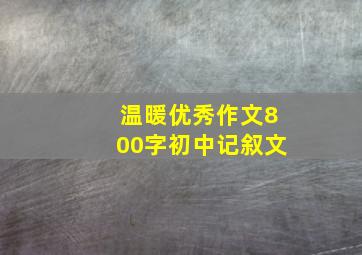 温暖优秀作文800字初中记叙文