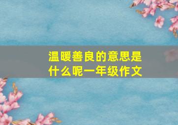 温暖善良的意思是什么呢一年级作文